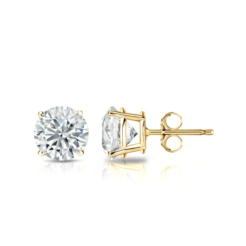 1/4Ct Stud Earrings 14k Yellow Gold Plated Simulated Diamond Solitaire Earrings