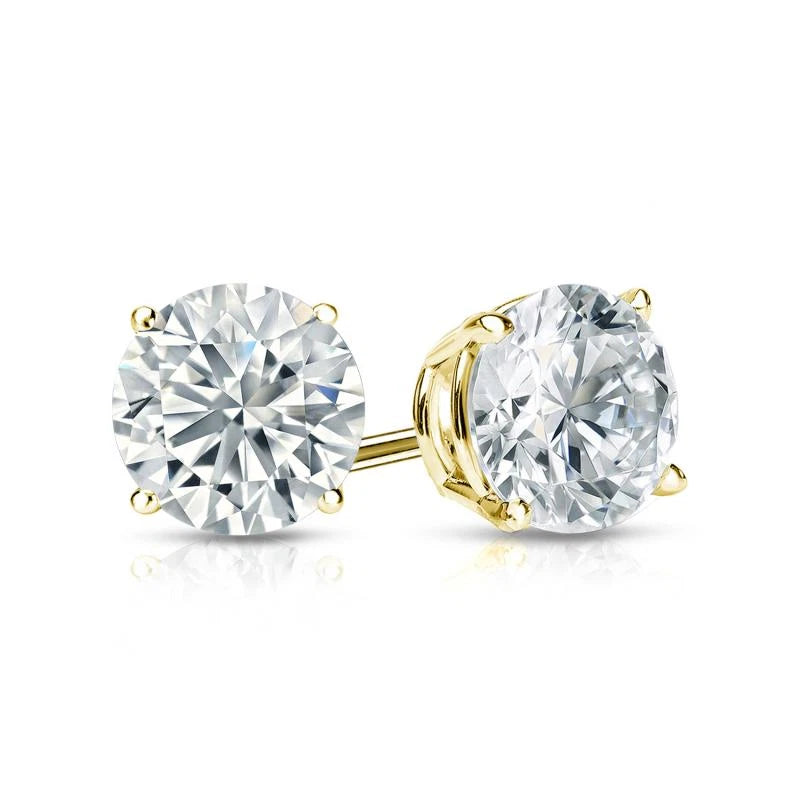 1/4Ct Stud Earrings 14k Yellow Gold Plated Simulated Diamond Solitaire Earrings